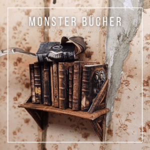 Buchmonster und Monsterbücher im Maßstab 1:12 zum Drucken und Basteln - PDF
