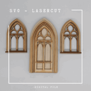 SVG digitaler Download Gothische Tür und Fenster