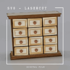 SVG digital Download Miniatur Apotheken Schrank im Maßstab 1:12