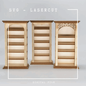 SVG digitaler Download Miniatur Bücherregal im Maßstab 1:12